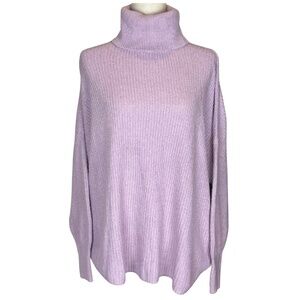 Lovers and Friends Oversized Knit Turtleneck Sweater in Lavender Size S